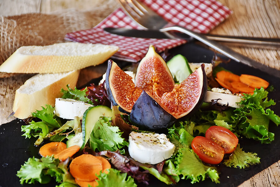 Green salad and Bulgarian cheese Green salad and Bulgarian cheese